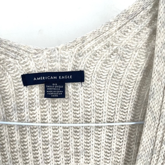 American Eagle AEO Fringe Ribbed Cape Cardigan - Picture 6 of 7